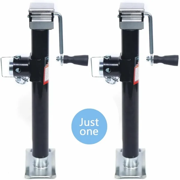 2000lbs Heavy Duty Trailer Jack 10" Vertical Travel Weld-on Pipe Mount Swivel Trailer Jack with Support Base for RV Trailer 1pcs - Image 5